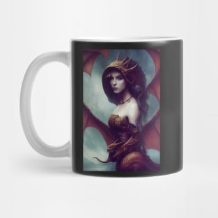 Beautiful Woman With a Baby Dragon Mug